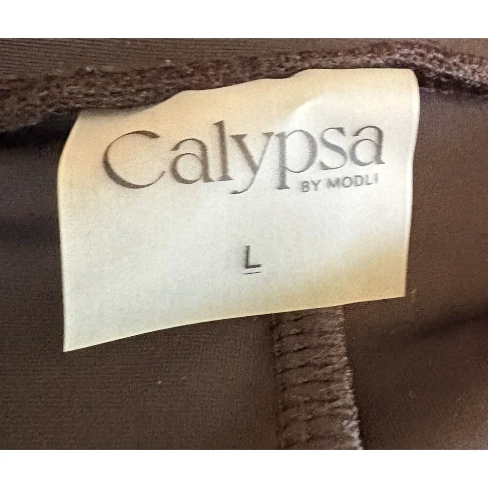 Calypsa Black Swim Skirt Womens Large Modest Flare Swimwear Cover Up L